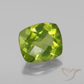Peridoto verde vivo Natural 2.50ct, Almofada, VS-SI