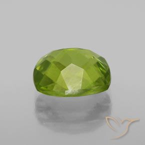 Peridoto verde vivo Natural 2.50ct, Almofada, VS-SI