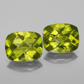 Pedras preciosas de peridoto verde natural de  ct, almofada cortada, VS