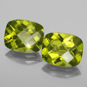 Pedras preciosas de peridoto verde natural de  ct, almofada cortada, VS