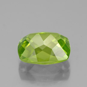 Peridoto verde natural 2,99ct, almofada cortada, VS-SI