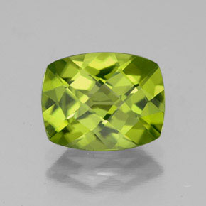 Peridoto verde natural 2,63ct, almofada cortada, VS