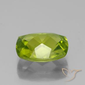 Peridoto verde natural 2,57ct, almofada cortada, VS