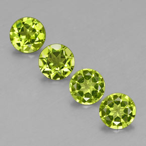 Pedras preciosas de peridoto verde natural de  ct, corte redondo, VS-SI