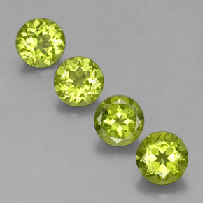 Pedras preciosas de peridoto verde natural de  ct, corte redondo, VS