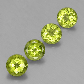Pedras preciosas de peridoto verde natural de  ct, corte redondo, VS