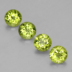 Pedras preciosas de peridoto verde natural de  ct, corte redondo, VS