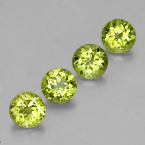 Pedras preciosas de peridoto verde natural de  ct, corte redondo, VS