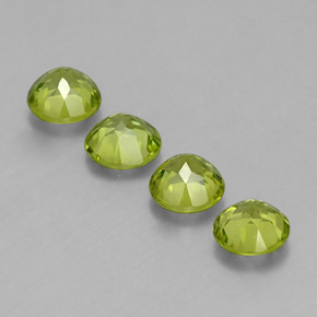Pedras preciosas de peridoto verde natural de  ct, corte redondo, VS