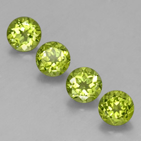 Pedras preciosas de peridoto verde natural de  ct, corte redondo, VS-SI