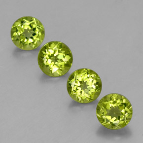 Pedras preciosas de peridoto verde natural de  ct, corte redondo, VS