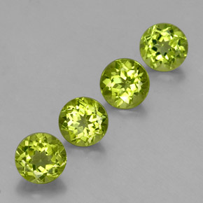 Pedras preciosas de peridoto verde natural de  ct, corte redondo, VS