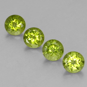 Pedras preciosas de peridoto verde natural de  ct, corte redondo, VS