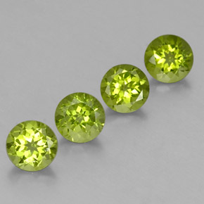Pedras preciosas de peridoto verde natural de  ct, corte redondo, VS