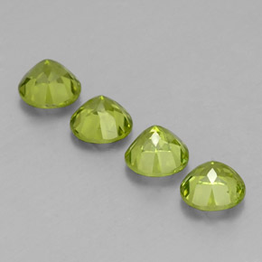 Pedras preciosas de peridoto verde natural de  ct, corte redondo, VS
