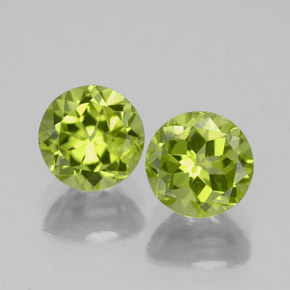 Pedras preciosas de peridoto verde natural de  ct, corte redondo, VS-SI