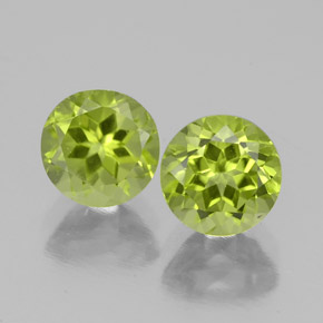 Pedras preciosas de peridoto verde natural de  ct, corte redondo, VS