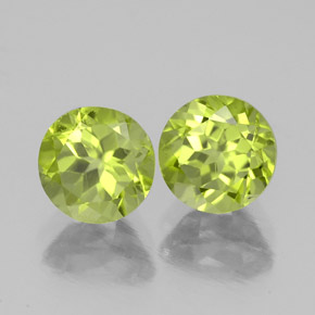 Pedras preciosas de peridoto verde natural de  ct, corte redondo, VS