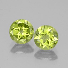 Pedras preciosas de peridoto verde natural de  ct, corte redondo, VS