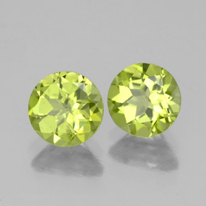 Pedras preciosas de peridoto verde natural de  ct, corte redondo, VS