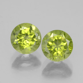 Pedras preciosas de peridoto verde natural de  ct, corte redondo, VS-SI
