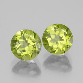 Pedras preciosas de peridoto verde natural de  ct, corte redondo, VS-SI