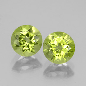 Pedras preciosas de peridoto verde natural de  ct, corte redondo, VS