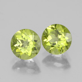 Pedras preciosas de peridoto verde natural de  ct, corte redondo, VS