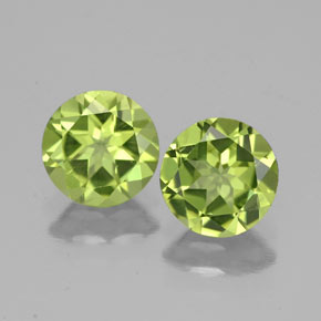 Pedras preciosas de peridoto verde natural de  ct, corte redondo, VS