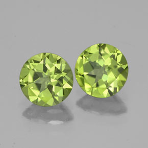 Pedras preciosas de peridoto verde natural de  ct, corte redondo, VS