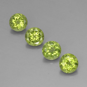 Pedras preciosas de peridoto verde natural de  ct, corte redondo, VVS-VS