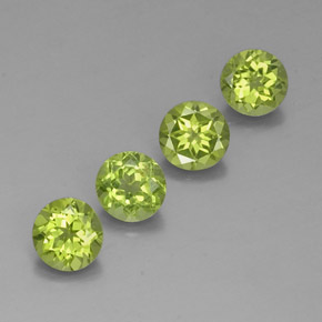 Pedras preciosas de peridoto verde natural de  ct, corte redondo, VVS-VS