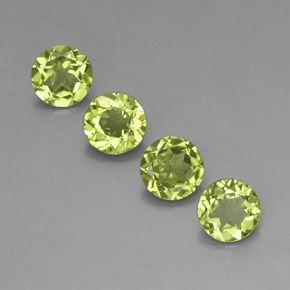 Pedras preciosas de peridoto verde natural de  ct, corte redondo, VVS-VS