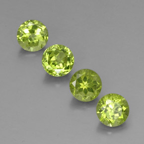 Pedras preciosas de peridoto verde natural de  ct, corte redondo, VS