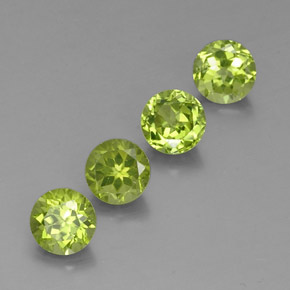 Pedras preciosas de peridoto verde natural de  ct, corte redondo, VS