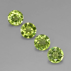 Pedras preciosas de peridoto verde natural de  ct, corte redondo, VS