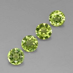 Pedras preciosas de peridoto verde natural de  ct, corte redondo, VS