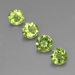 Pedras preciosas de peridoto verde natural de  ct, corte redondo, VS