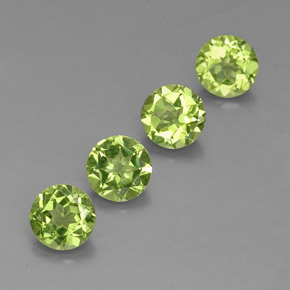 Pedras preciosas de peridoto verde natural de  ct, corte redondo, VS
