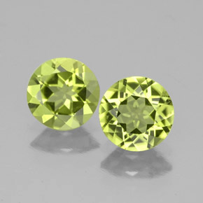Pedras preciosas de peridoto verde natural de  ct, corte redondo, VS