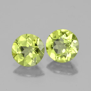 Pedras preciosas de peridoto verde natural de  ct, corte redondo, VS