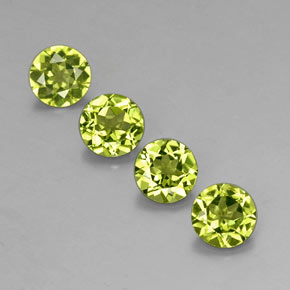 Pedras preciosas de peridoto verde natural de  ct, corte redondo, VS