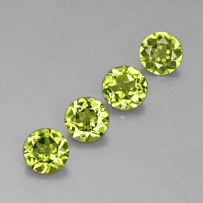 Pedras preciosas de peridoto verde natural de  ct, corte redondo, VS