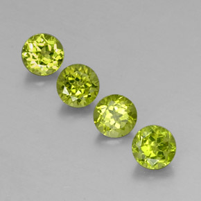 Pedras preciosas de peridoto verde natural de  ct, corte redondo, VS