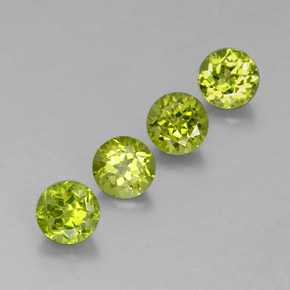 Pedras preciosas de peridoto verde natural de  ct, corte redondo, VS