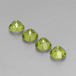 Pedras preciosas de peridoto verde natural de  ct, corte redondo, VS