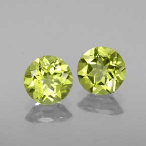 Pedras preciosas de peridoto verde natural de  ct, corte redondo, VS
