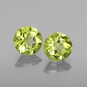 Pedras preciosas de peridoto verde natural de  ct, corte redondo, VS