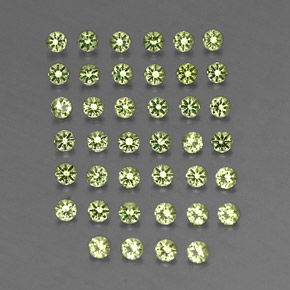 Pedras preciosas de peridoto verde natural de  ct, corte redondo, VVS-VS