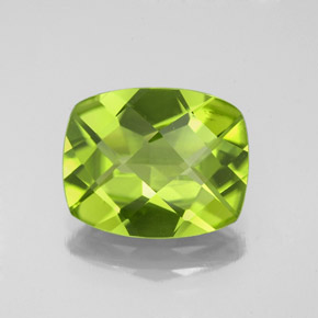 Peridoto verde natural 3,48ct, almofada cortada, VS-SI